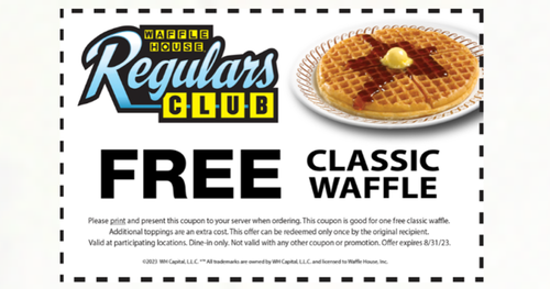 Free Classic Waffle at Waffle House